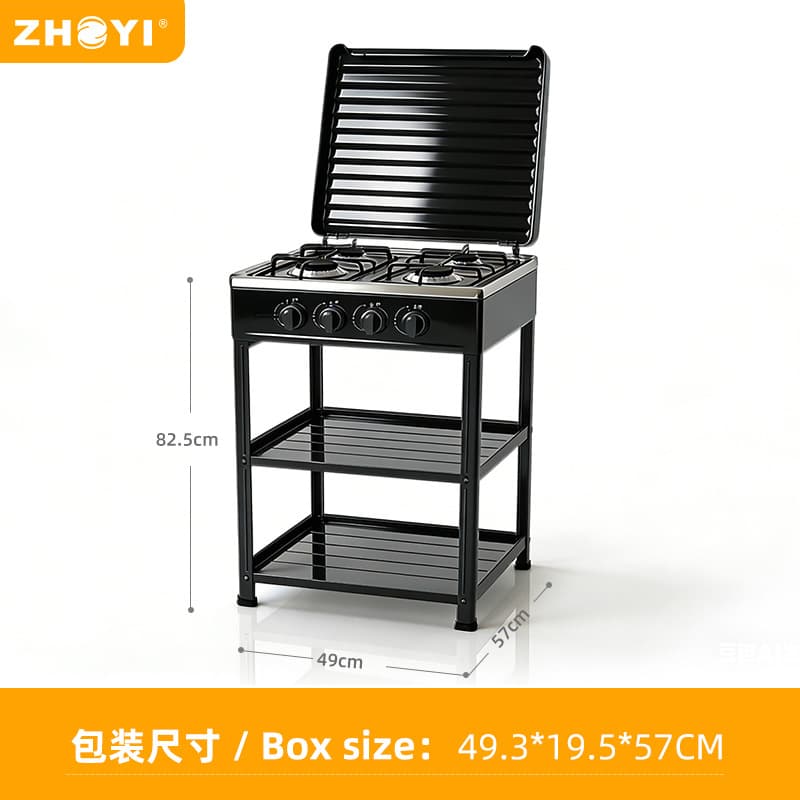 4-Burner with Lid European Stove Manual Ignition LPG Gas Stove Export Gas Stove
