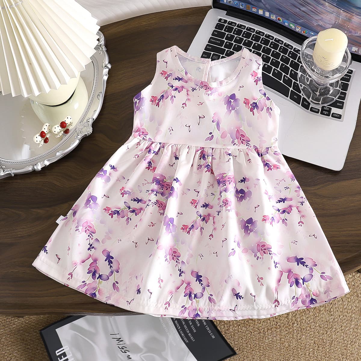Summer Girls Dress Baby Princess Dress Vest Dress Floral Print Clothing Wholesale