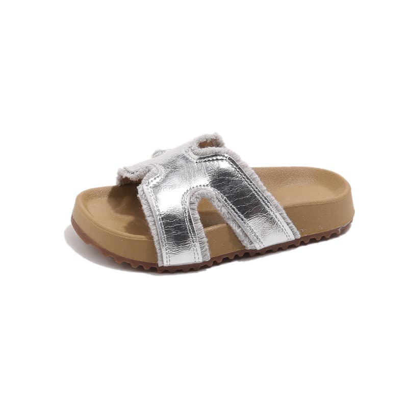 Children's Thick-Soled Birkenstock Sandals 2026 Summer New Korean Style Girls' Forest Soft Sole Slippers with Tassel for Dresses