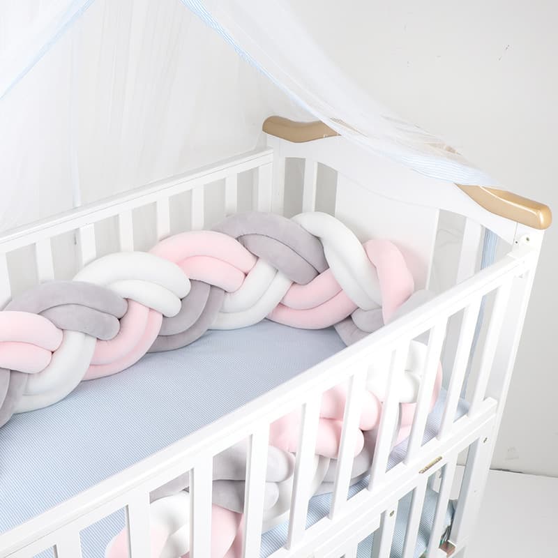 Baby Crib Fabric Bumper Six-Strand Braided High Guardrail Soft Strip