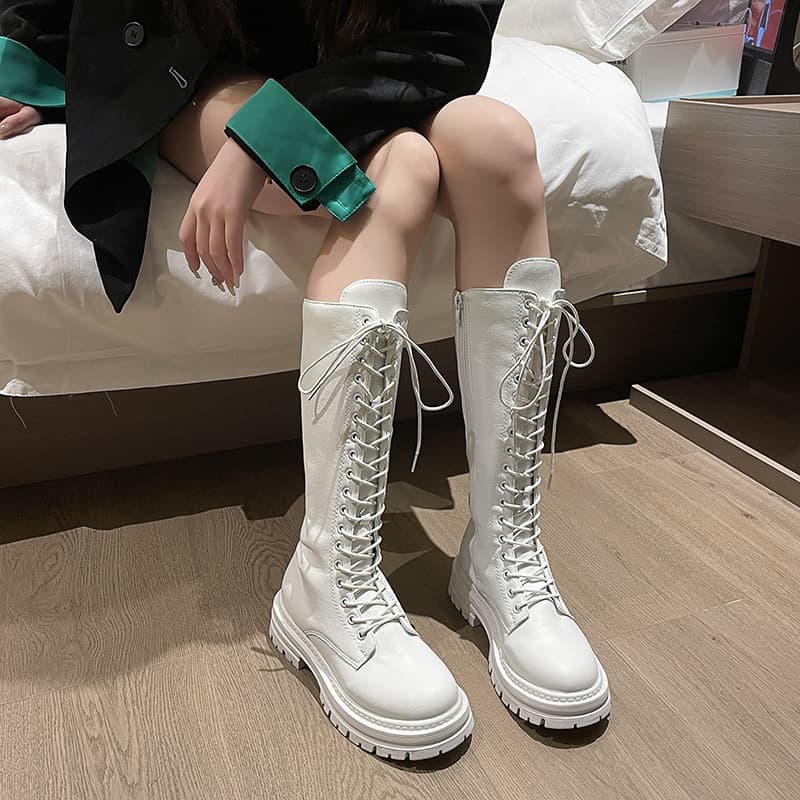 Knight Boots Long Boots Women 2023 New Spring Autumn High Boots Petite Tall Boots Popular Mid-Calf Leather Boots Riding Boots