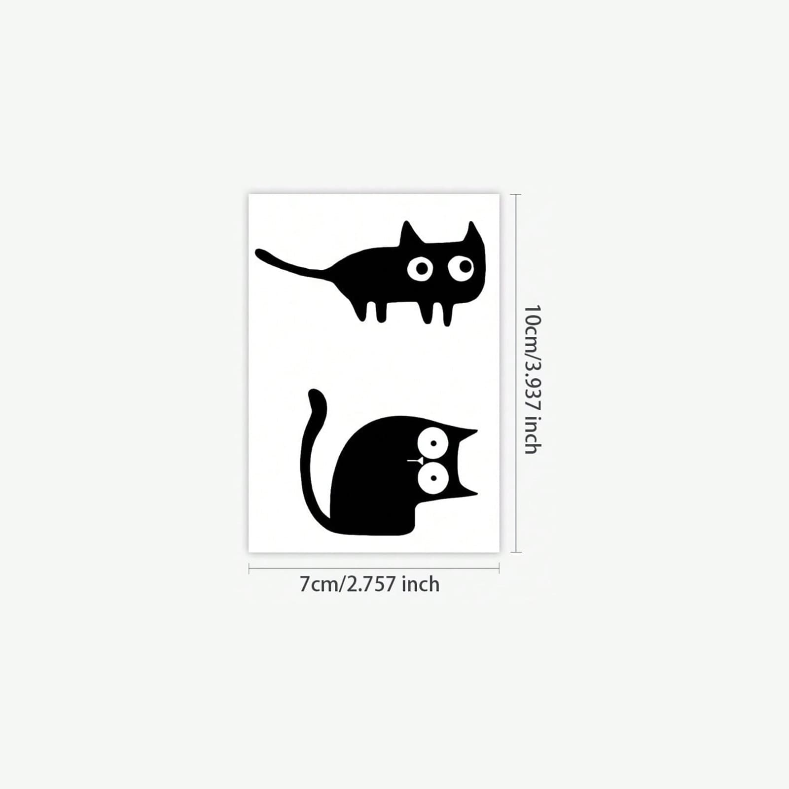 Cross-Border Popular Ins-Style High-End Minimalist Personality Quirky Creative Cute Little Black Cat Tattoo Sticker