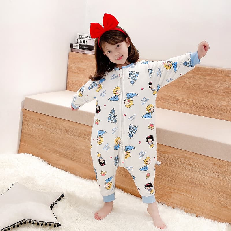 (Class A Lightweight Autumn/Winter Cotton-Padded) Baby Split-Leg Sleepsack Bodysuit Anti-Kick Blanket Kids Boys Girls Homewear