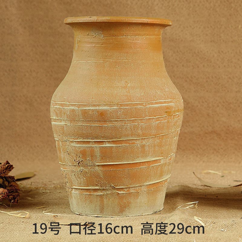 Rustic Pottery Vase, Flower Pot, Succulent Planter, Vintage Earthenware, Breathable Dried Flower Container, Distressed Clay Jar, Earthenware Pot