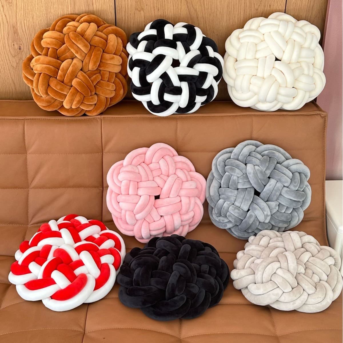 2025 New Hand-woven Round Cushion Children's Decorative Floor Cushion Sofa Bedside Cushion Fat Cushion