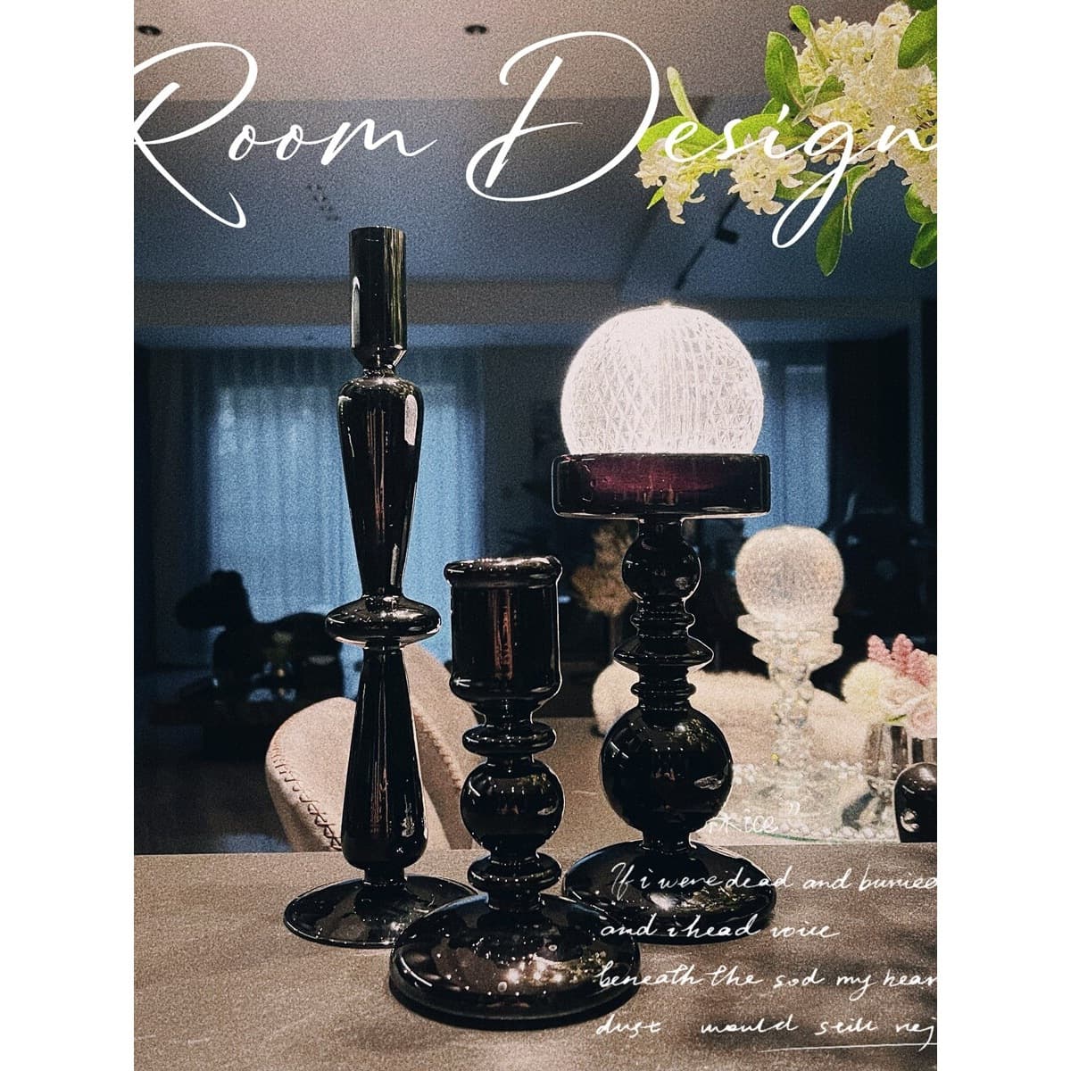 European-Style Glass Candle Holder Candle Decoration, Light Luxury Creative Home Decor for Living Room Tabletop