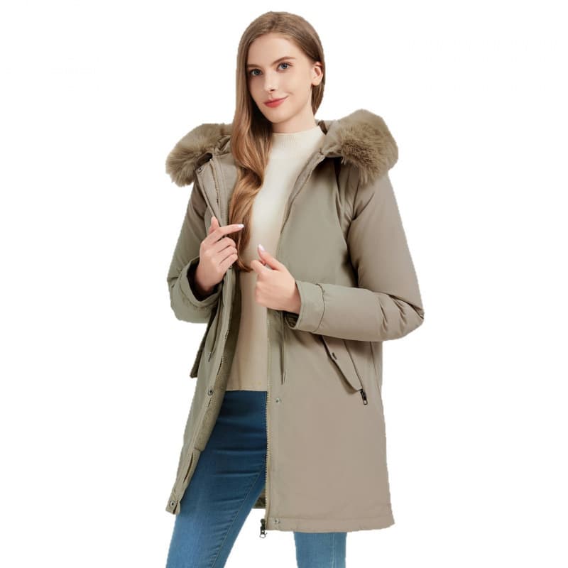 Parka for Women New Winter Petite Cotton Padded Coat Detachable Sleeve Jacket Vest Top