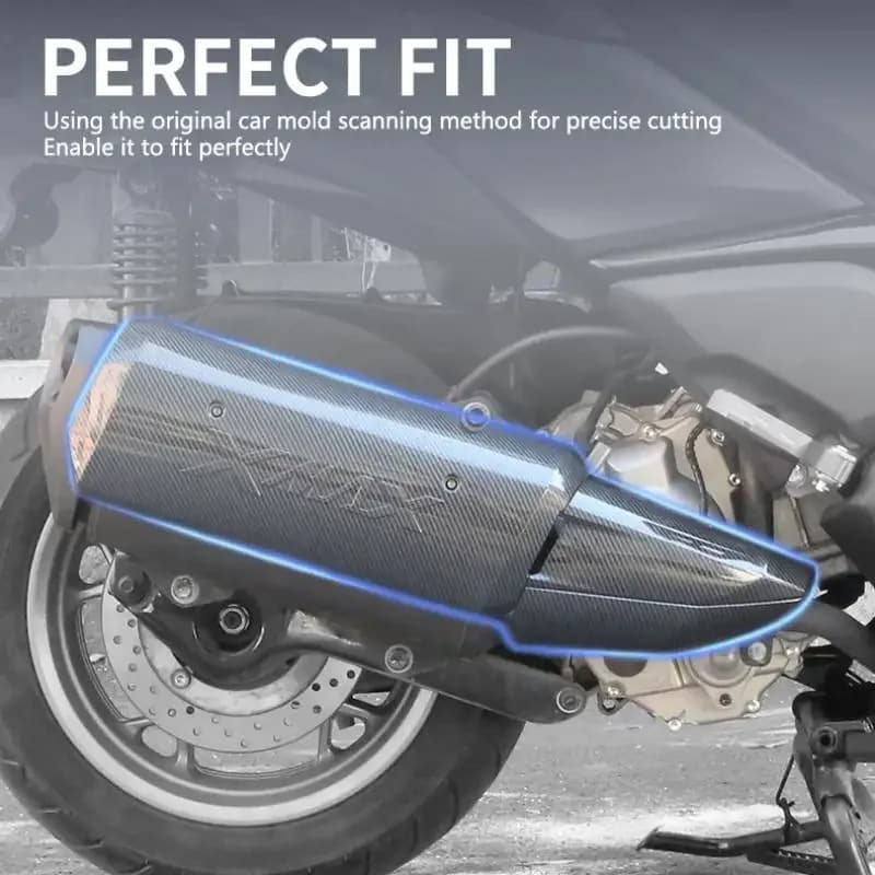 Suitable for 17-25 Models of Xmax300 Modified Exhaust Pipe Cover, Carbon Fiber Pattern Water Transfer Printing Shell Cover Parts