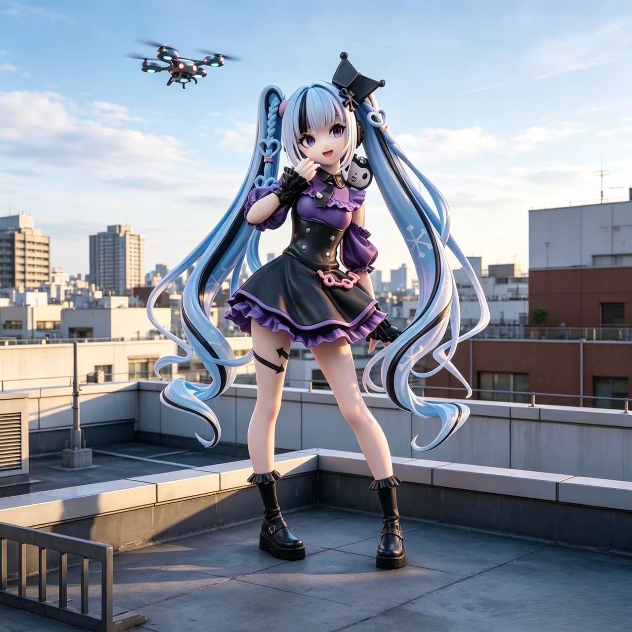 Kuromi Hatsune Miku Figure Anime Girl Model Collectible Decorative Creative Gift