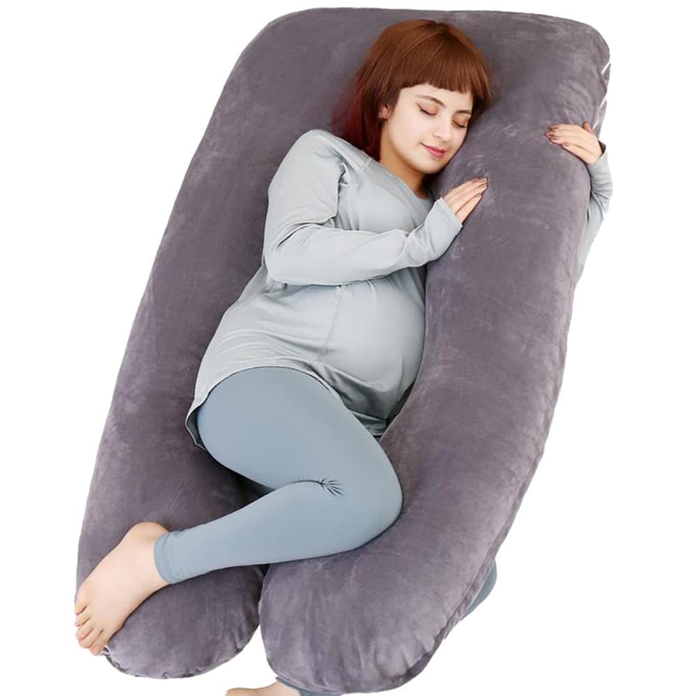 Cross-border physical factory wholesale of 100% cotton multi-functional U-shaped pillow for lumbar support, abdominal support, side sleeping, nursing, and pregnancy.