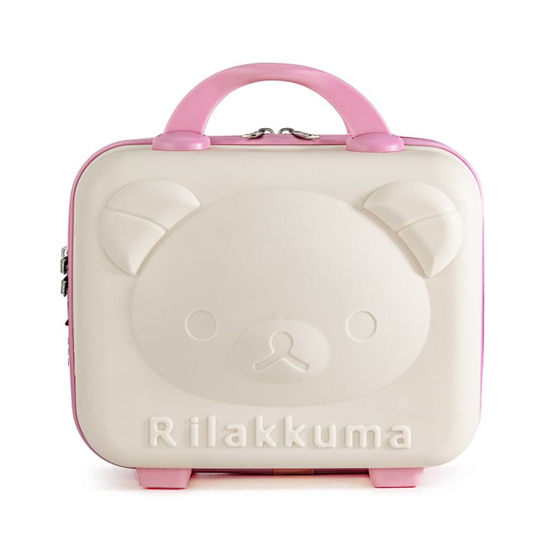 14-inch PP Hand-held Luggage Case with 3D Cartoon Bear Makeup Case, Multifunctional Mini Makeup Organizer, Souvenir