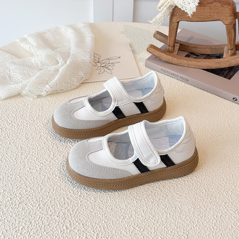 Girls' Casual Hook-and-Loop Shoes, 2025 Spring/Autumn New Children's Sports Shoes, Korean-Style Little Girls' Running Shoes