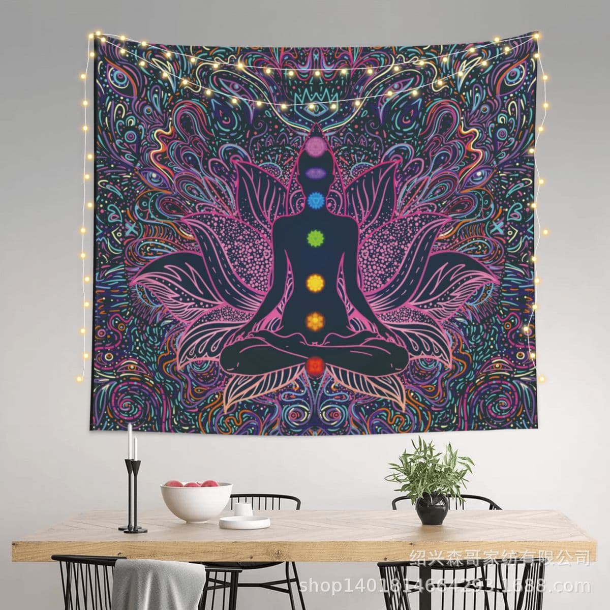 In-Stock Amazon Best-Selling Fluorescent Tapestry Foreign Trade Fluorescent Hanging Cloth Ins-Style Tapestry Home Decoration Source Manufacturer