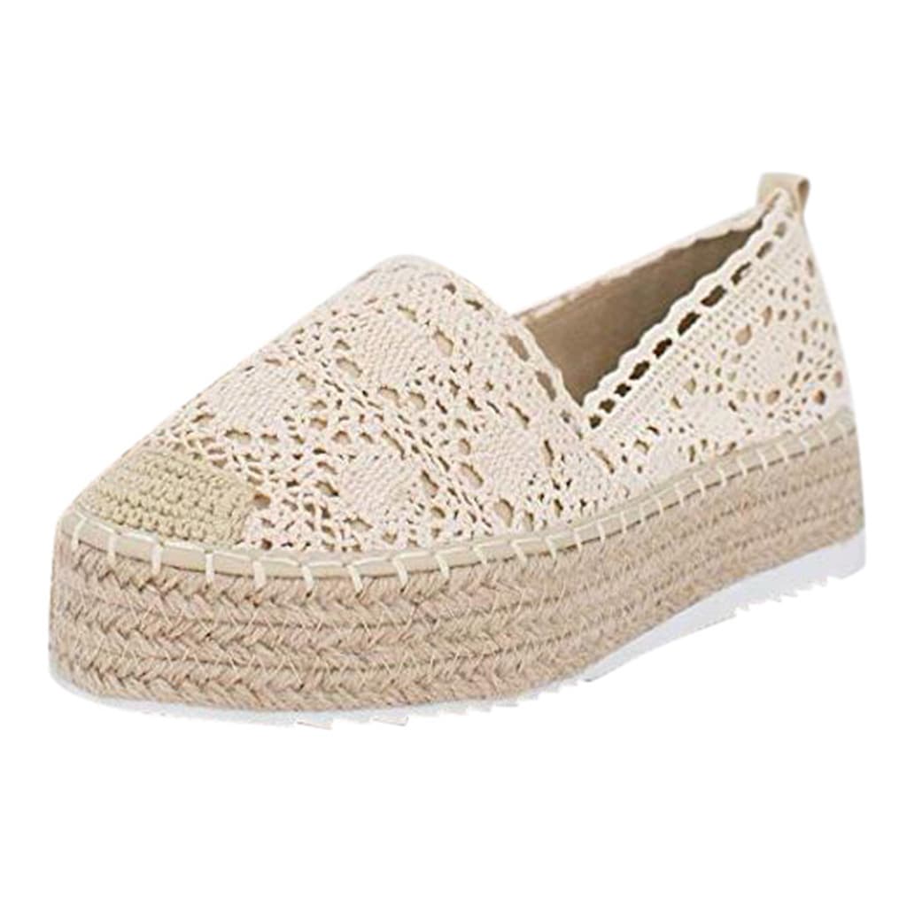 Amazon Independent Station 2024 Autumn Export Large Size Nude Hollow Roman Straw Woven Flat Slip-On Shoes Women