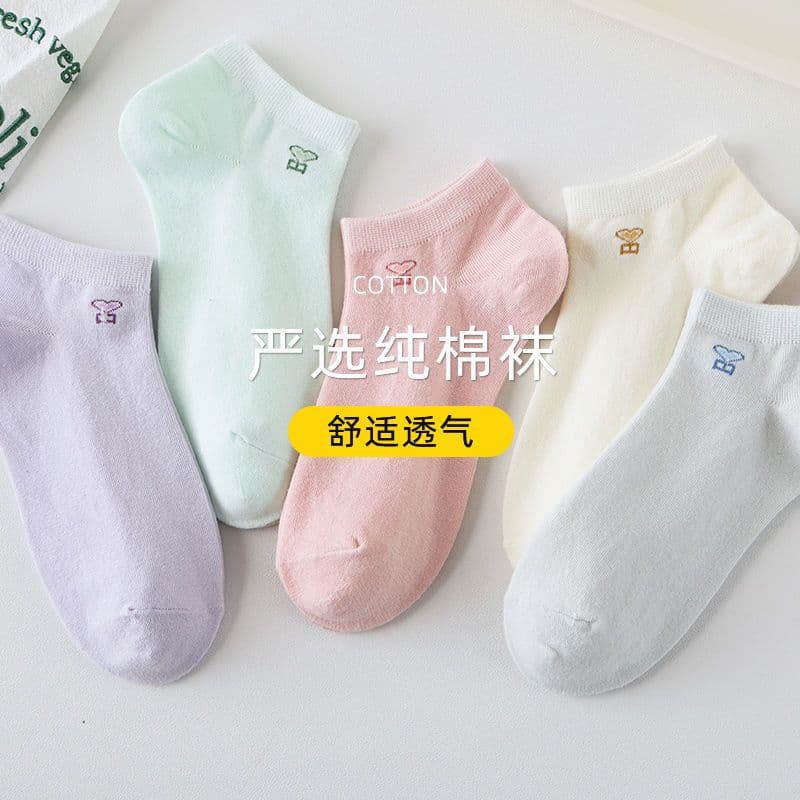 Women's short socks, thin boat socks, summer style, versatile and cute, Japanese style, student socks, pure cotton, Mori girl style.