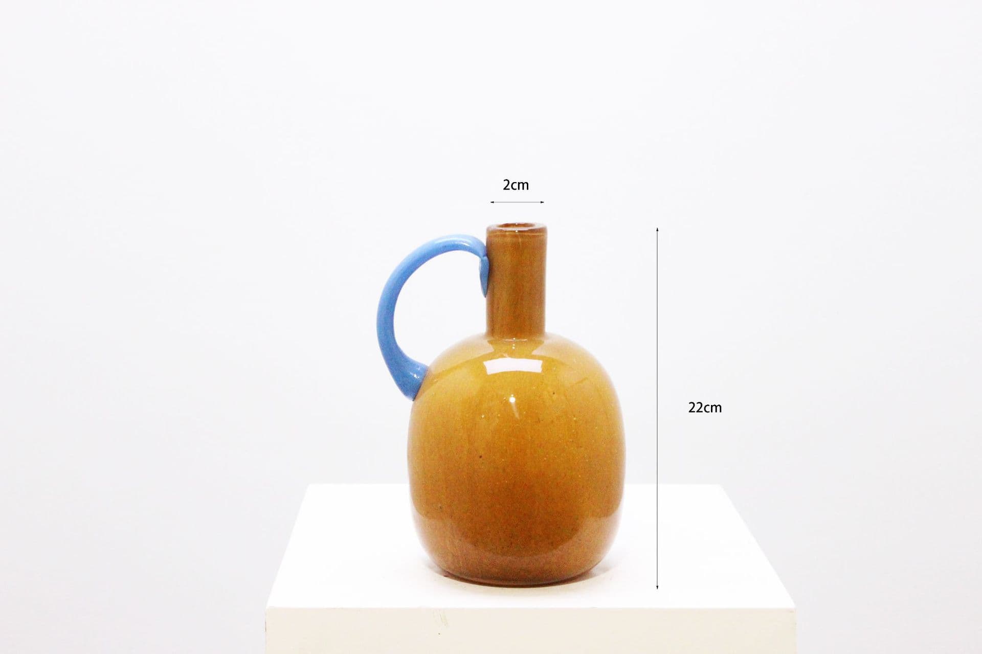 (Export Surplus) Vintage Amber-Colored Glass Vase with a High-End, Light Luxury Feel, Mid-Century Style for Living Room Flower Arrangement