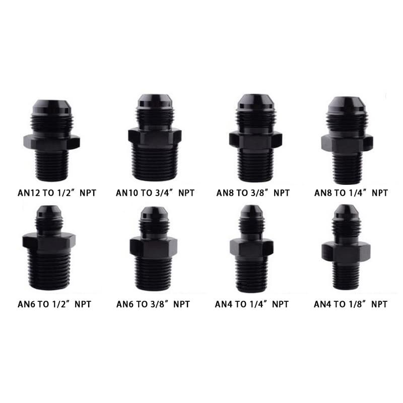 Modified Car Oil Cooler Fitting Aluminum AN4 AN6 AN8 to NPT Thread Adapter Radiator
