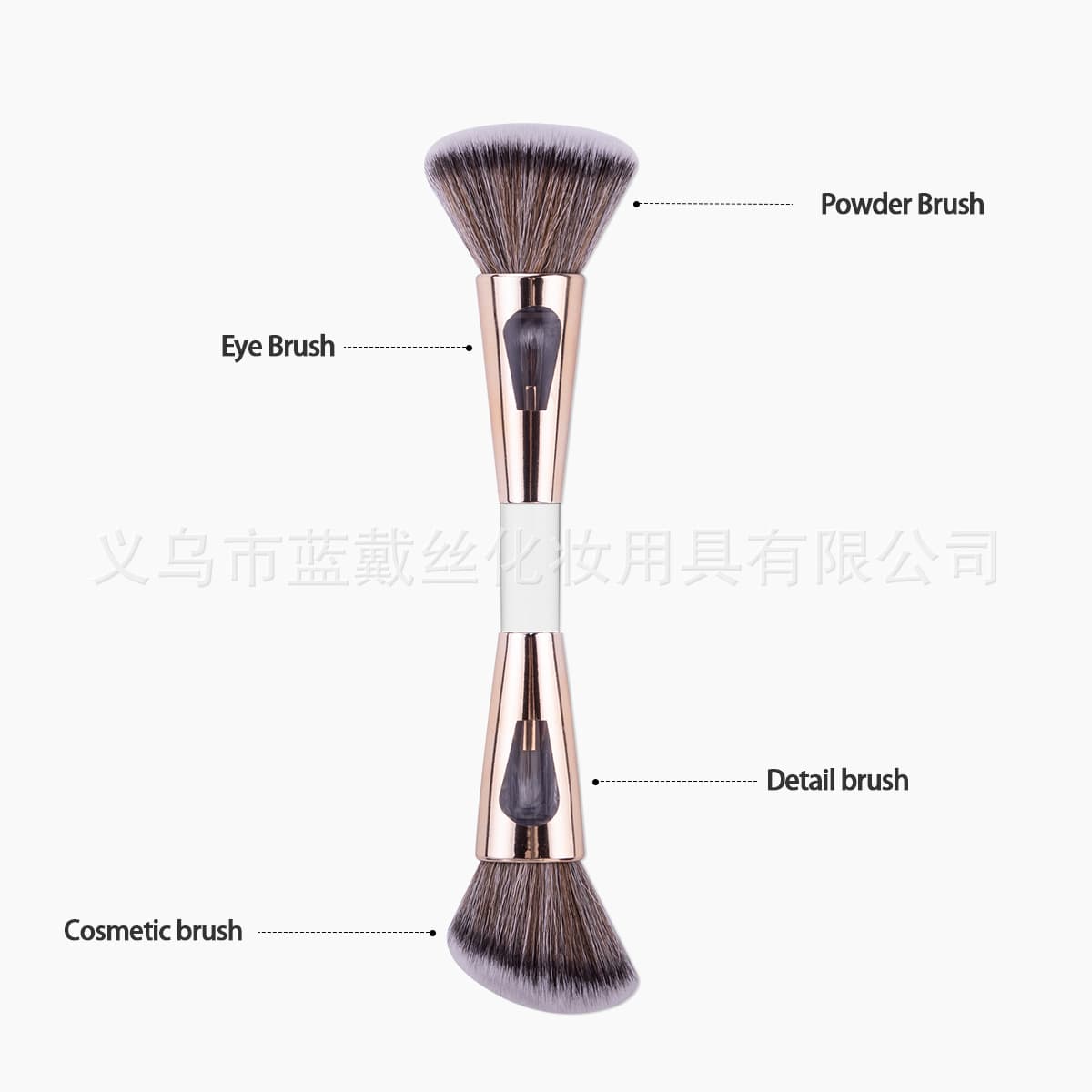 Dual-Ended 4-in-1 Multi-Functional Makeup Brush Foundation Blush Detachable