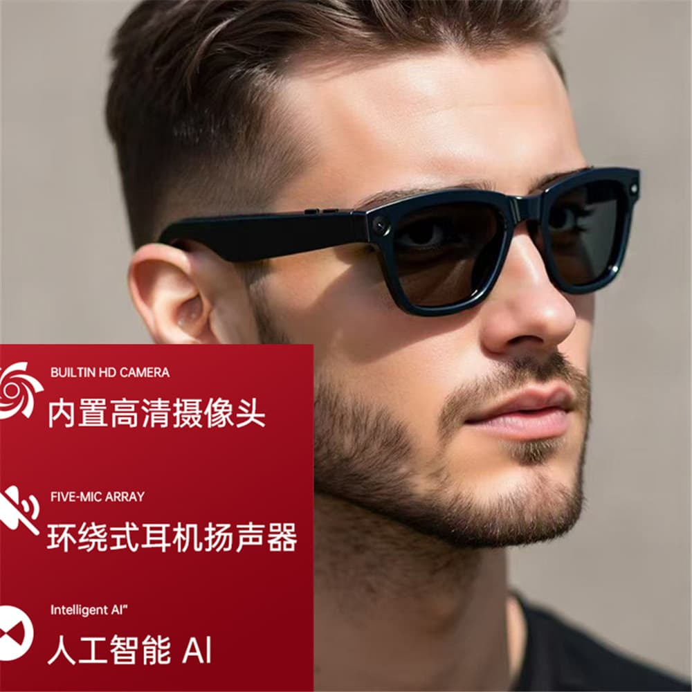 Cross-border M01 Smart Glasses Camera Photo AI Translation Object Recognition ChatGPT Bluetooth Lens Call Music