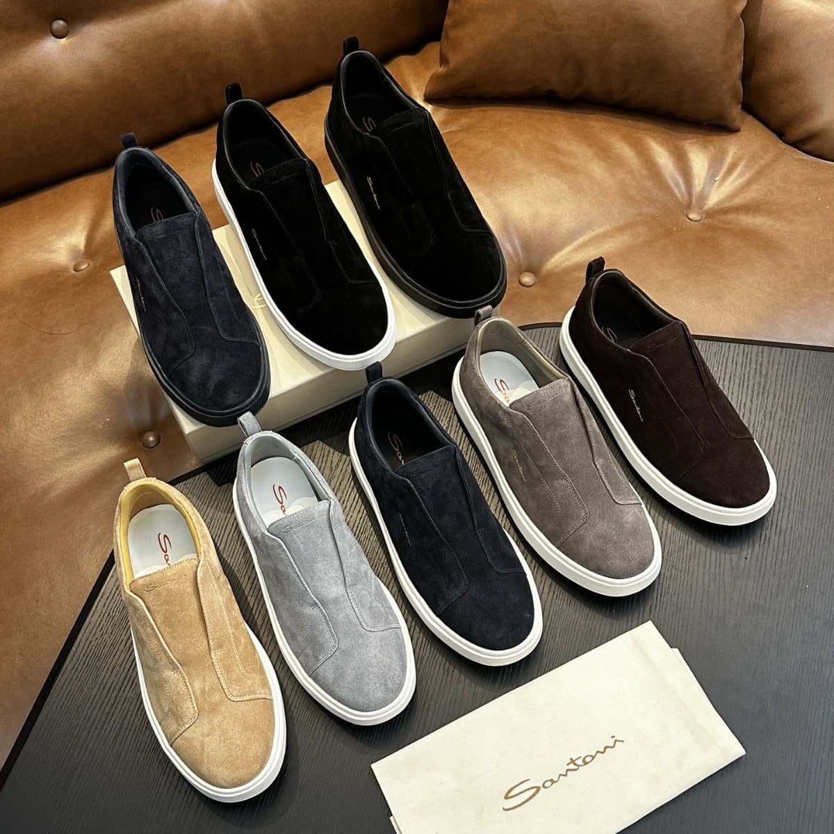 New cross-border brand casual leather loafers, comfortable and breathable genuine leather loafers for men, soft sole, flat heel, slip-on, solid color, business style.