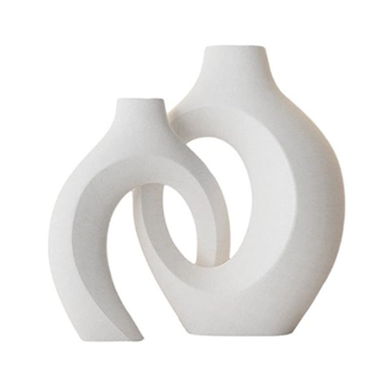 Nordic-style ceramic vase for flower arrangements, high-end and niche living room hallway home decor vase ceramic flower vessel