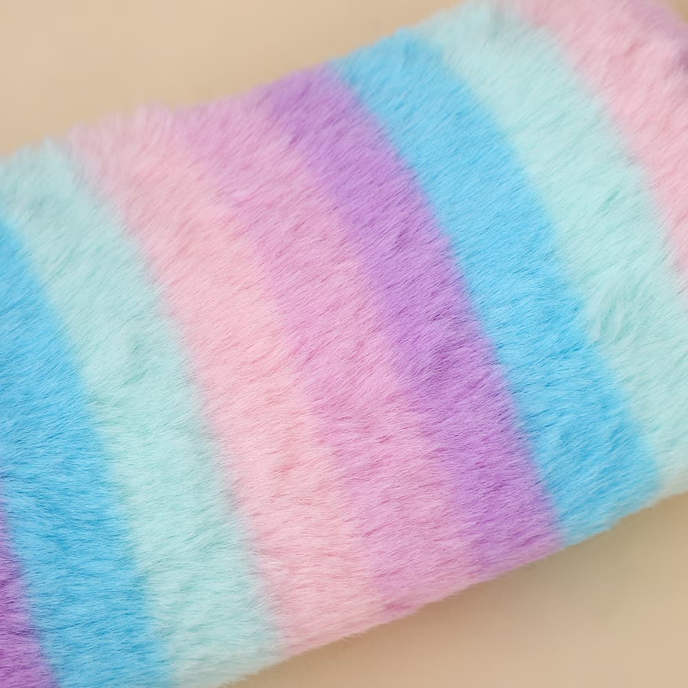 Creative gradient color pencil case, cute cross-border girl's plush octagonal pencil box, girly student simple storage bag