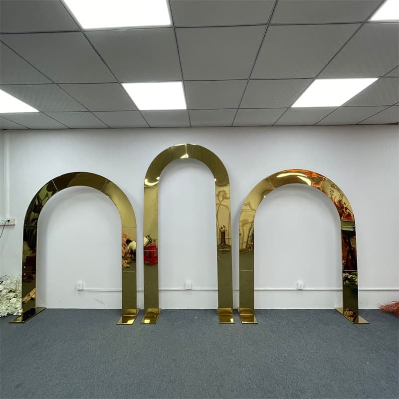 Cross-Border New Gold-Plated Background Frame Wedding Iron Props Outdoor Wedding Line Multi-Bar Arch Screen Manufacturer