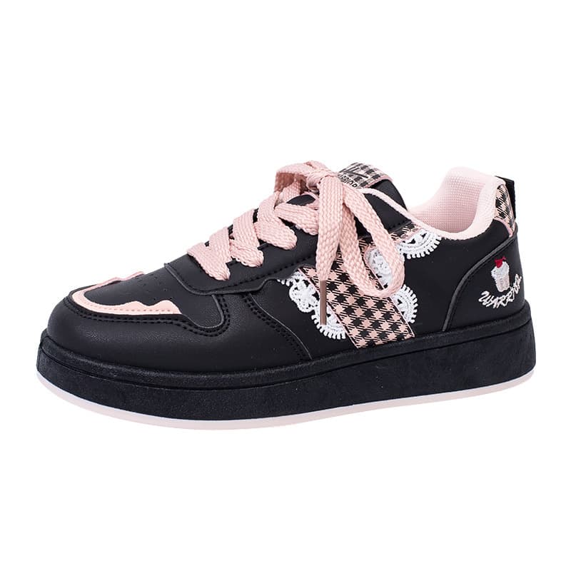 New Style Fleece-Lined Color-Blocking Warm Shoes with Fashionable Versatile Plaid Design, Trendy Comfortable Thick-Soled Sneakers for Women