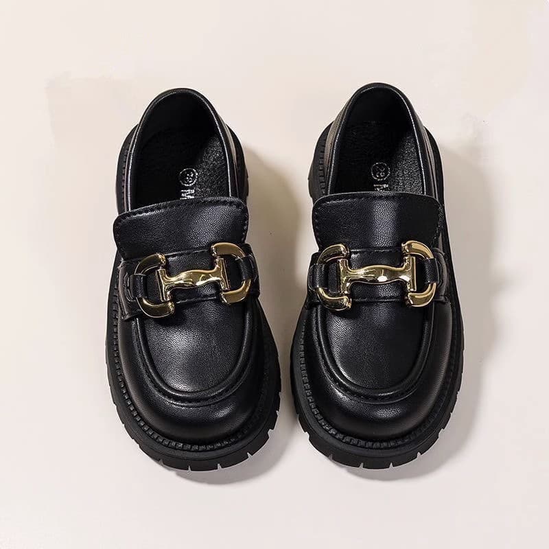 Girls' leather princess shoes, 2024 spring and autumn new style genuine leather soft-soled loafers, non-slip soft-soled stylish single shoes