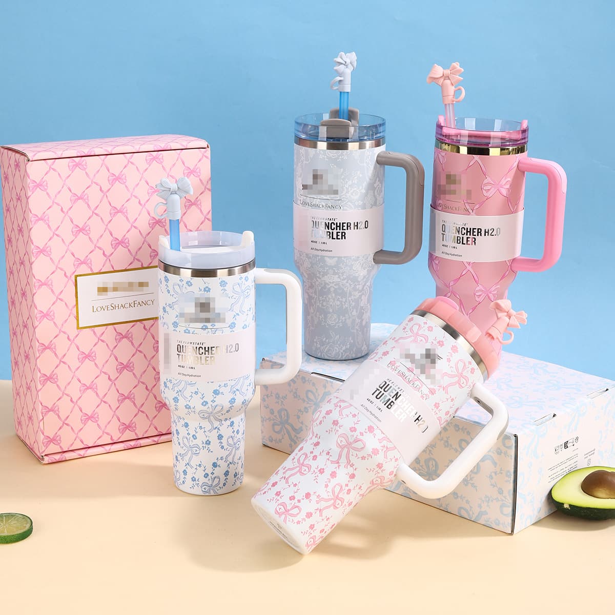 High-Quality Creative Stanley Bow-Tie Car Cup 304 Stainless Steel Ice Tumbler 40oz Insulated Car Mug