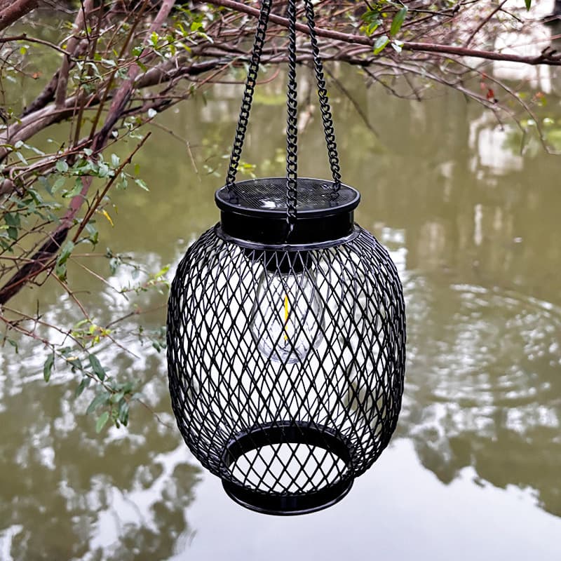 New Cross-Border Solar Iron Lantern, Waterproof Decorative Light for Home Courtyard, Solar Garden Light