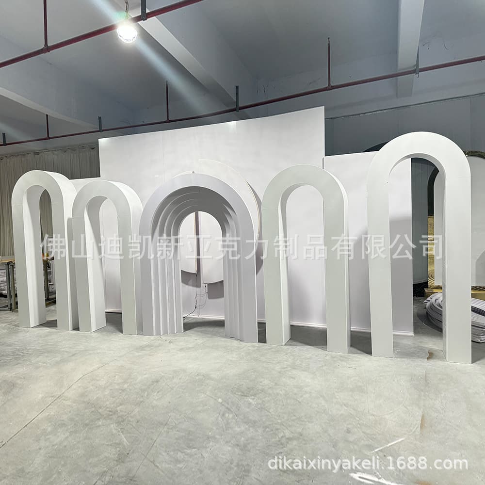 Acrylic Processing and Customization Source Manufacturer White Arch Design Decoration Customization