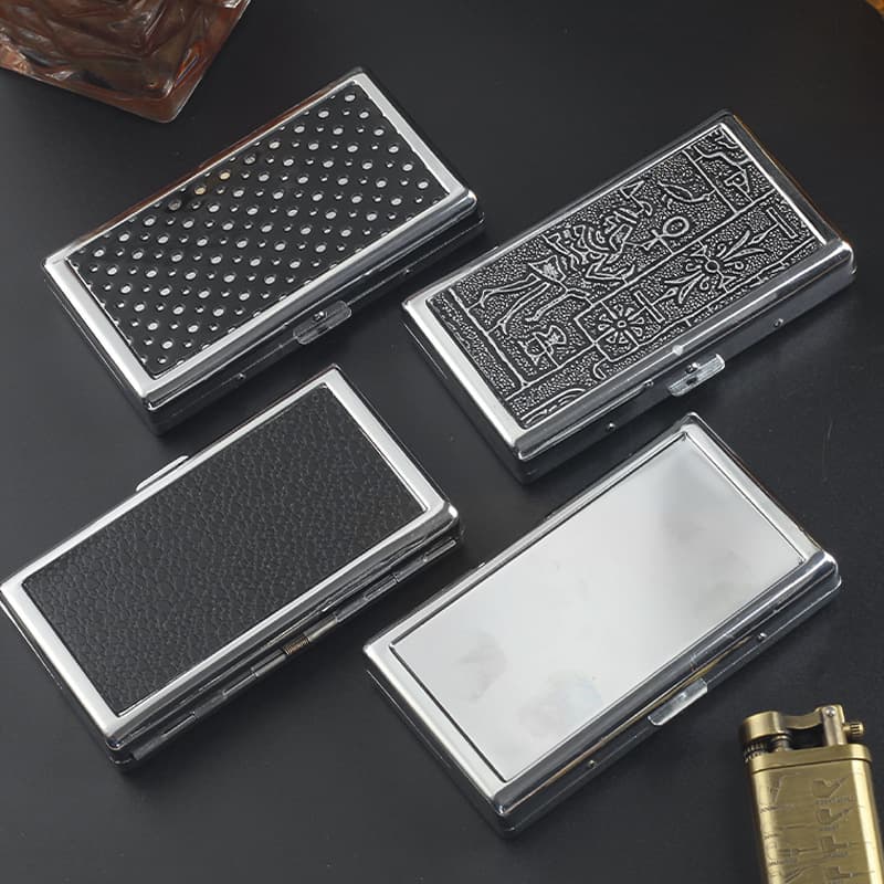 Thick Medium Thin Three-Use Cigarette Case Creative Extended 10cm Metal Portable Pocket Compression Men Smoking Accessory