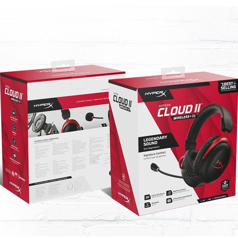 HyperX Cloud II Black Red 7.1 Surround Sound Gaming Headset for PC and Laptop
