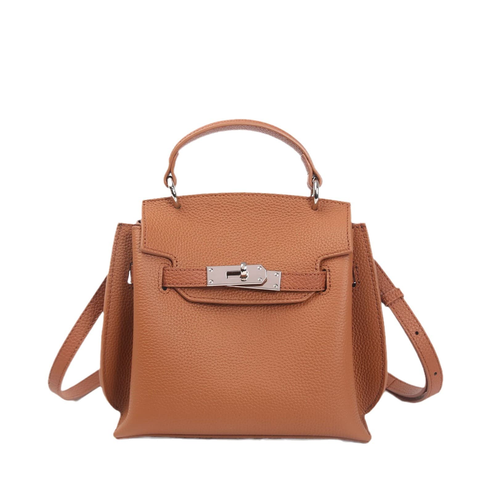 Genuine Leather Kelly Bag 2024 New Fashion Vintage Shoulder Crossbody Bag