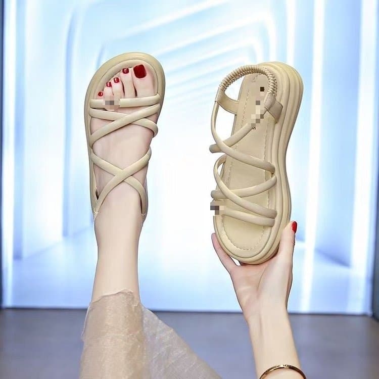 Sandals for Women 2026 Summer New, Thick Platform French Style Casual Roman Sandals
