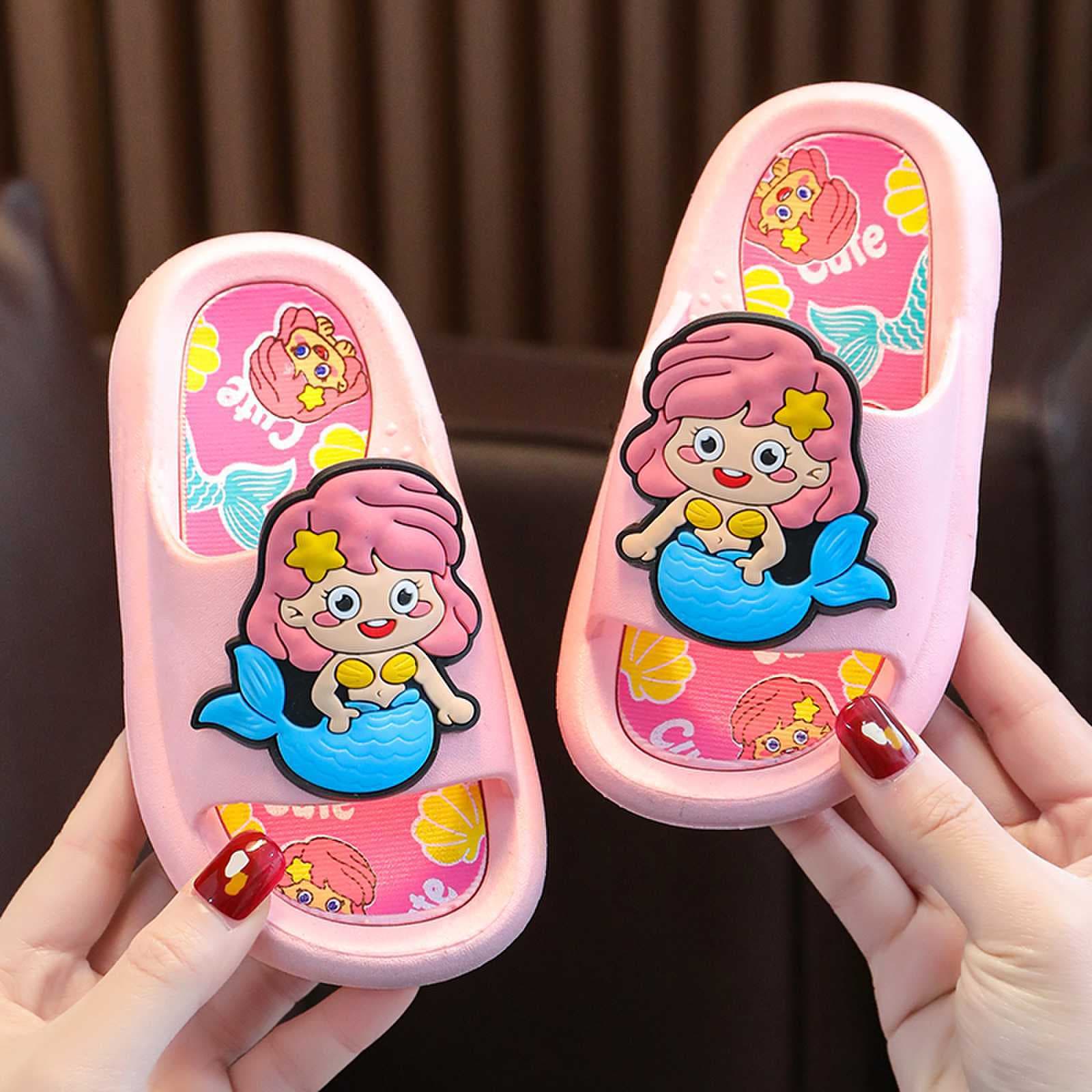 Children's Anti-Slip Cloud-Soft Slides for Boys and Girls, Quick-Dry Indoor and Bathroom Slippers for Kindergarten, Easy Slip-On Design