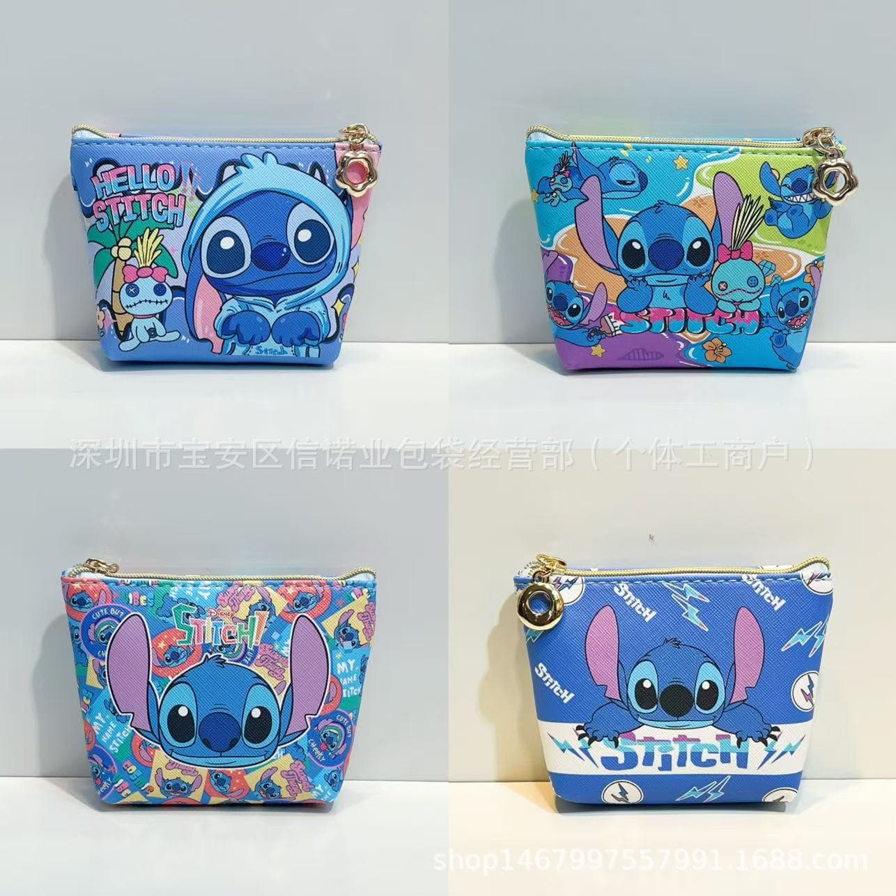 2025 New Cartoon Pikachu + Stitch + Penguin Cute Student Coin Purse/Earphone Bag