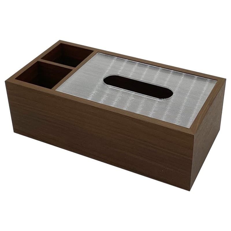 Wholesale Black Walnut Grain Wooden Multi-Functional Napkin Storage Box Tissue + Remote Control Organizer