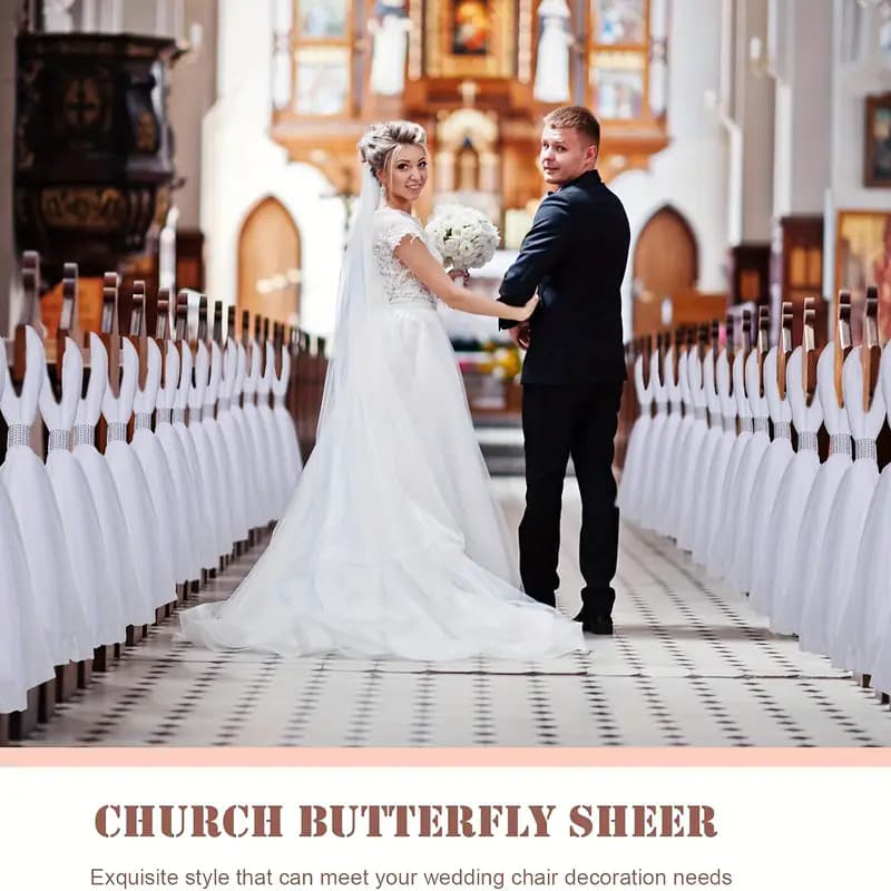 European and American Outdoor Wedding Chair Back Decorative Mesh, Church Wedding Aisle Guide, Party Ceremony, Home Decoration Cross-Border