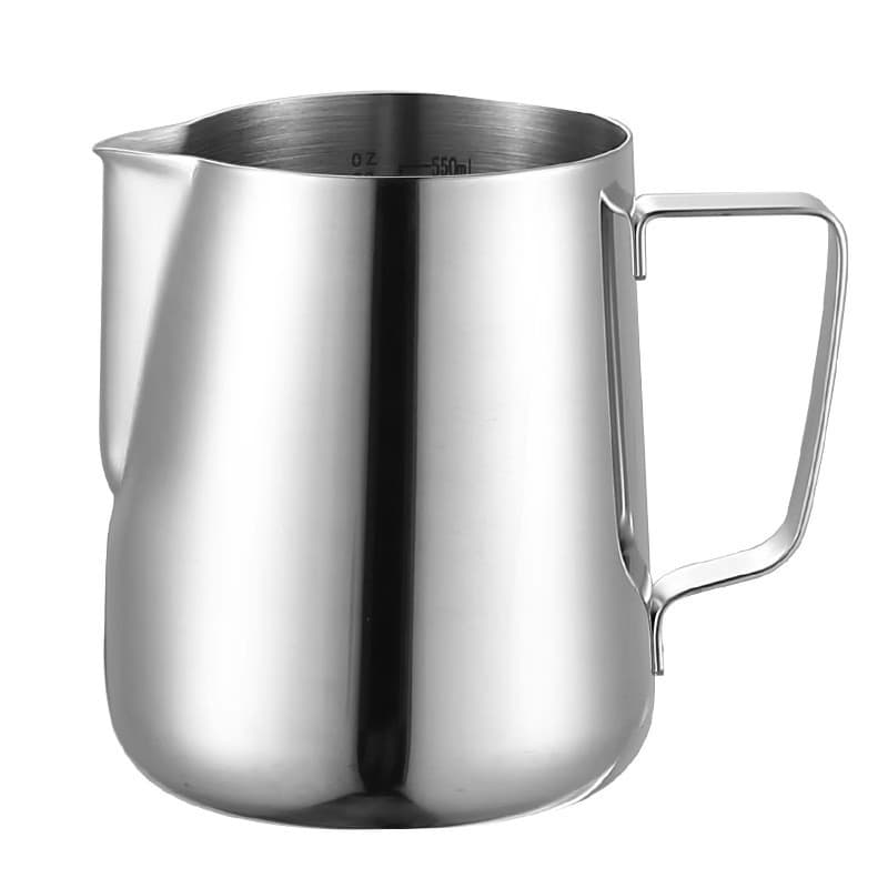Free Shipping 304 Stainless Steel Milk Frothing Pitcher with Pointed Spout and Scale, Coffee Latte Art Pitcher Cross-Border