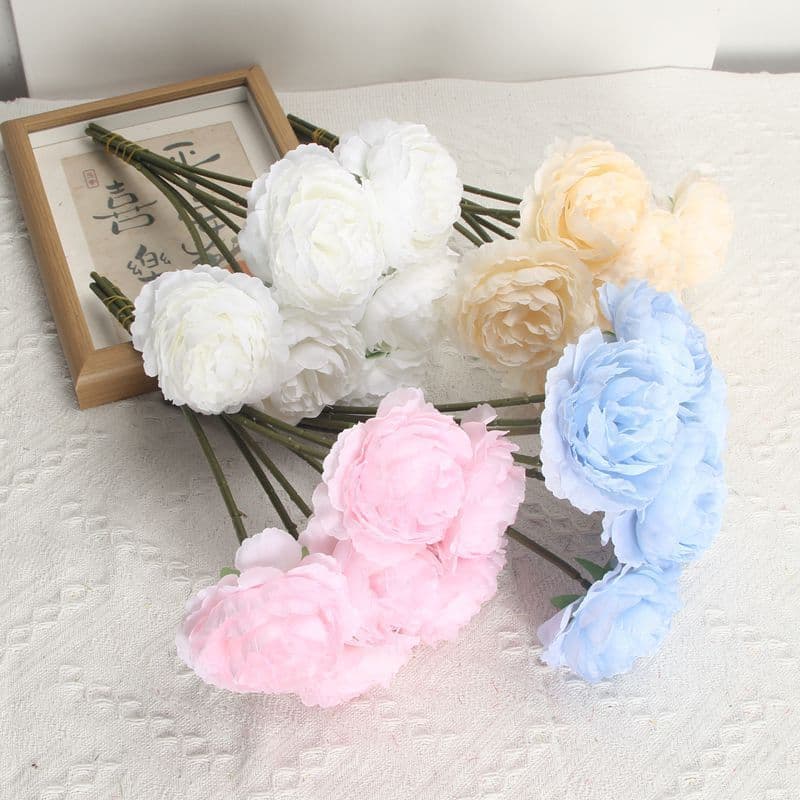 Artificial single-stem peony, wedding peony, wedding hall decoration, silk peony, soft decoration, artificial flower wholesale