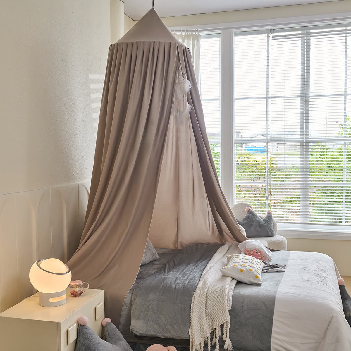 Cross-border Amazon Dome Bed Canopy Nordic Ins Style Children's Ceiling Mosquito Net Bed Tent Blackout Curtain