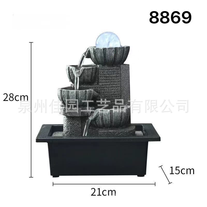 Cross-border Amazon Resin Craft Fountain Flowing Water Desktop Ornament Simple Home Feng Shui Ball Decorative Fountain