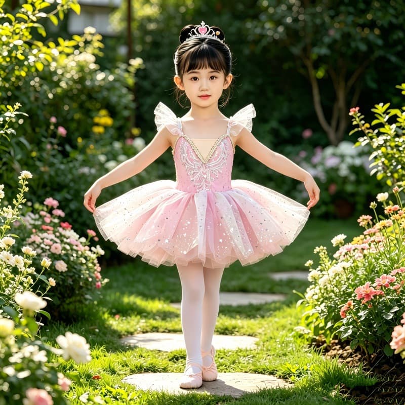 Children's Day New Girls' Performance Costume: Bow-Knot Sequined Dress, Dance Dress, Princess Wings, Tulle Skirt