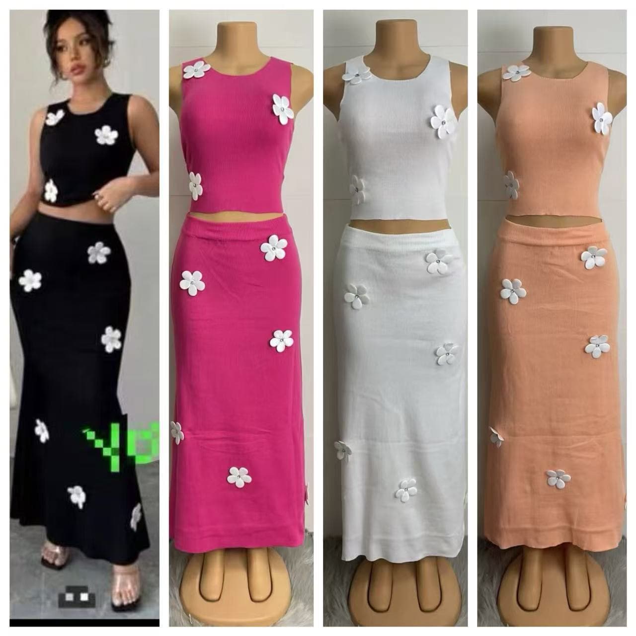 European and American Spring and Summer Floral Sexy Sleeveless Strap Dress, Fashionable and Elegant Slim-Fit Long Dress Set, Women's Clothing Wholesale