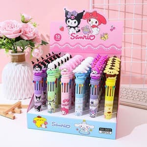 Cartoon Cute Super Mario 10-Color Ballpoint Pen High Appearance Mario Multi-Color Marker Pen Student Pen