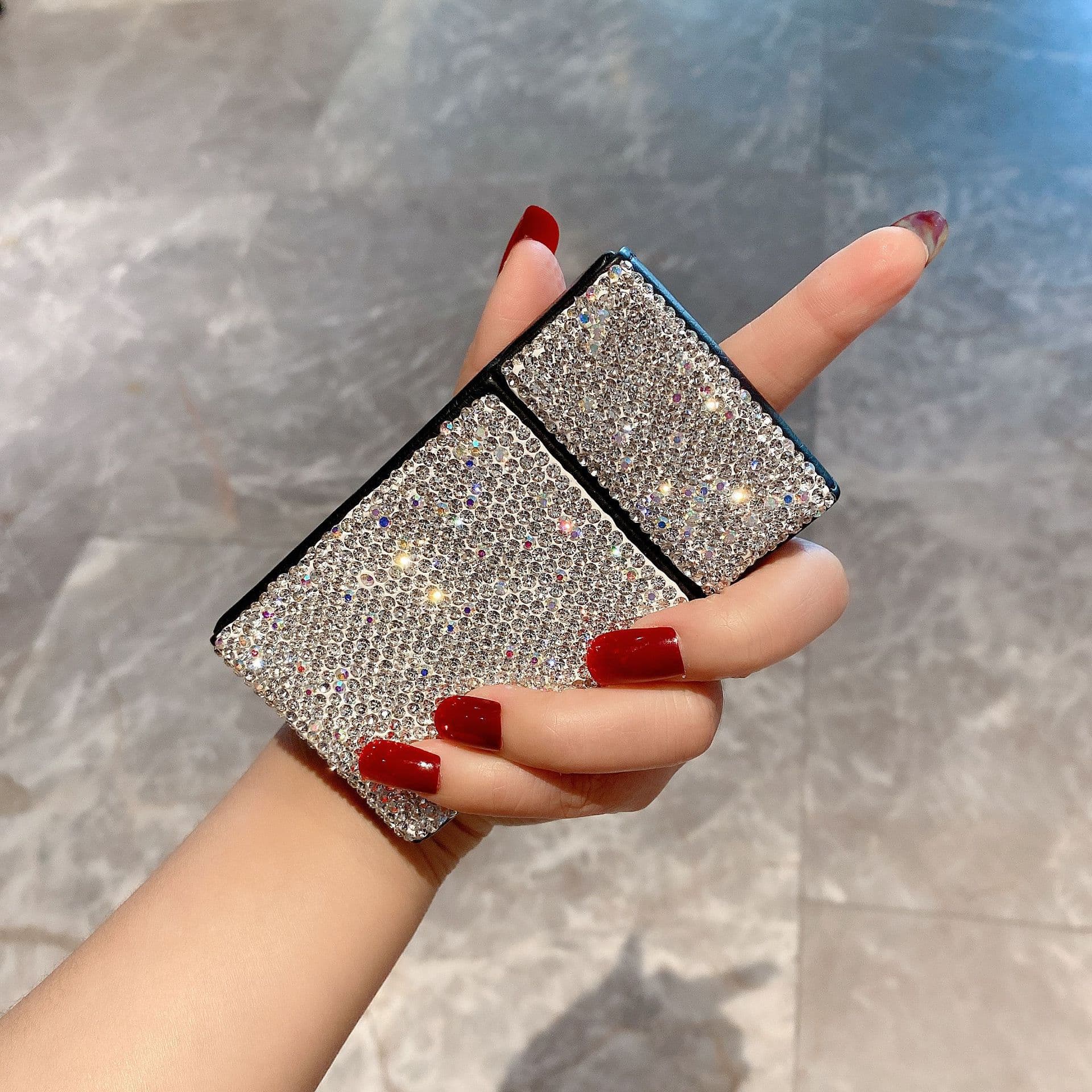 Women's Diamond-Embedded Refillable Lighter, Cute Open Flame, Ultra-Slim Original Design, Factory Direct