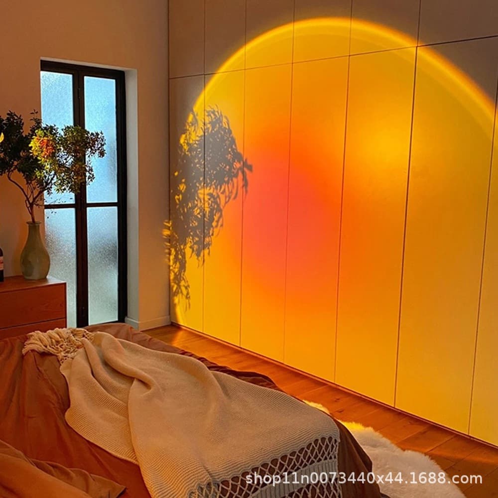Sunset Floor Lamp Sofa TV Background Wall Light Plug-in Bedside Lamp Atmosphere Painting Night Light