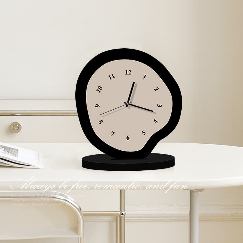 Cream-style Desktop Clock Ornament High-end Living Room Decoration Unique Table Clock Display